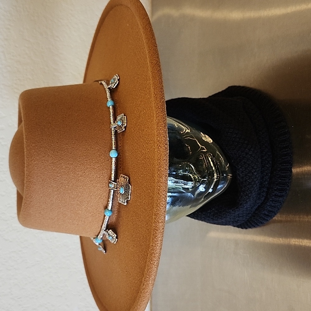 Western Wide Brim Pork Pie Fedora Felt Hat NWT
